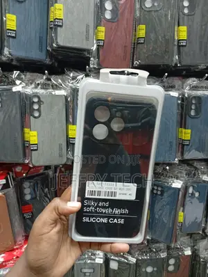 A Black Liquid Silicone Protective Phone Case