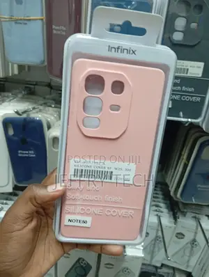 Pink Infinix Silicone Cover Designed for the Infinix Note 50 Pro,
