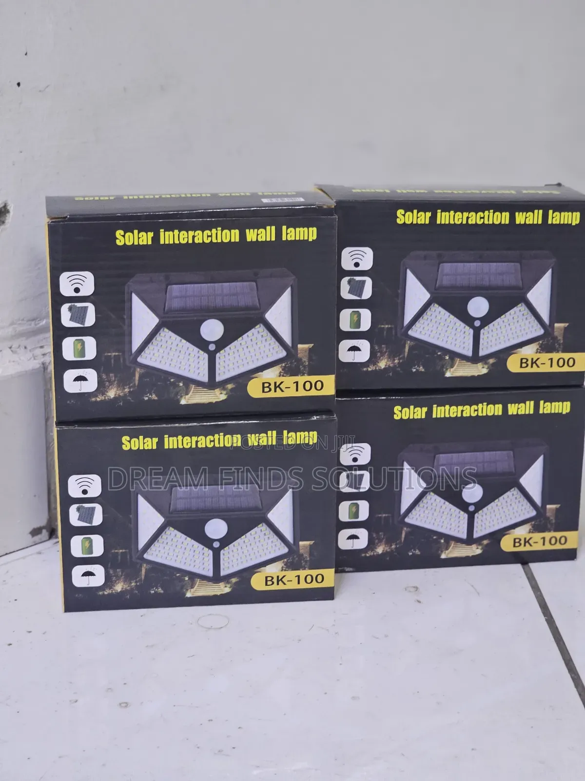 100 Led Solar-Powered Wall Light With Motion Sensor