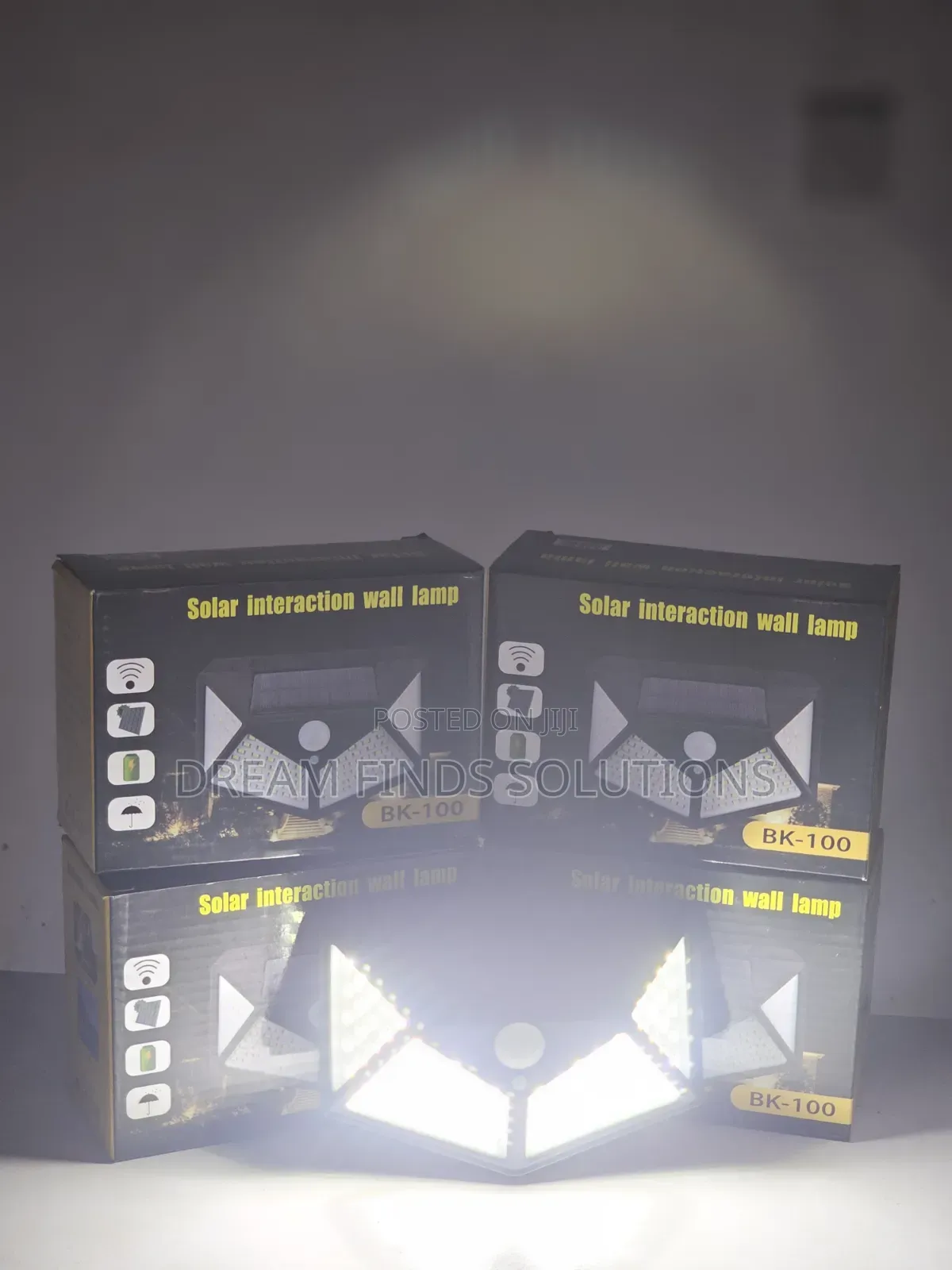 4 Pieces Eco-Bright 100 Led Solar Wall Lamp
