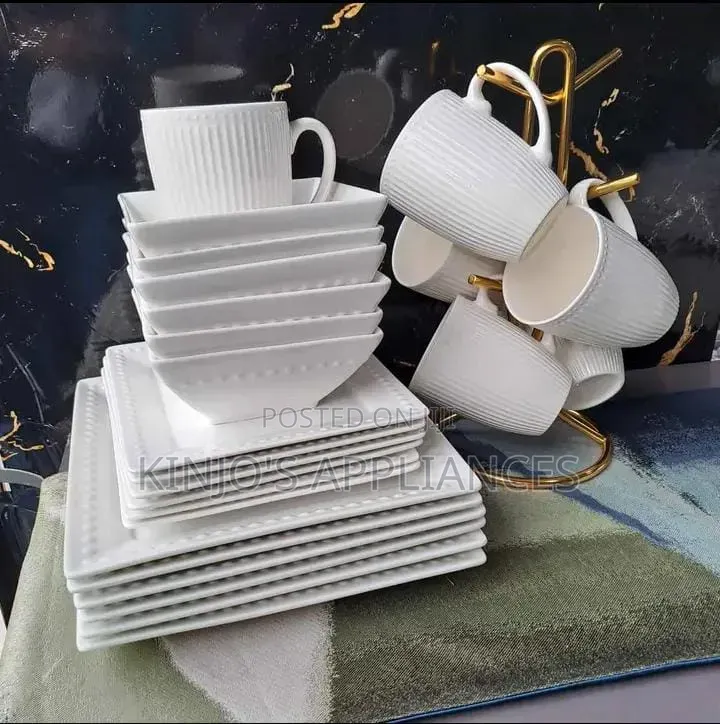 24pcs Square Dinner Set Ceramic Material