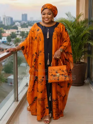 Elegant African Boubou/Kaftan Maxi Gown With Matching Headwrap
