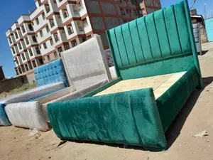 Green/White/Grey Fabric 5 by 6 Beds