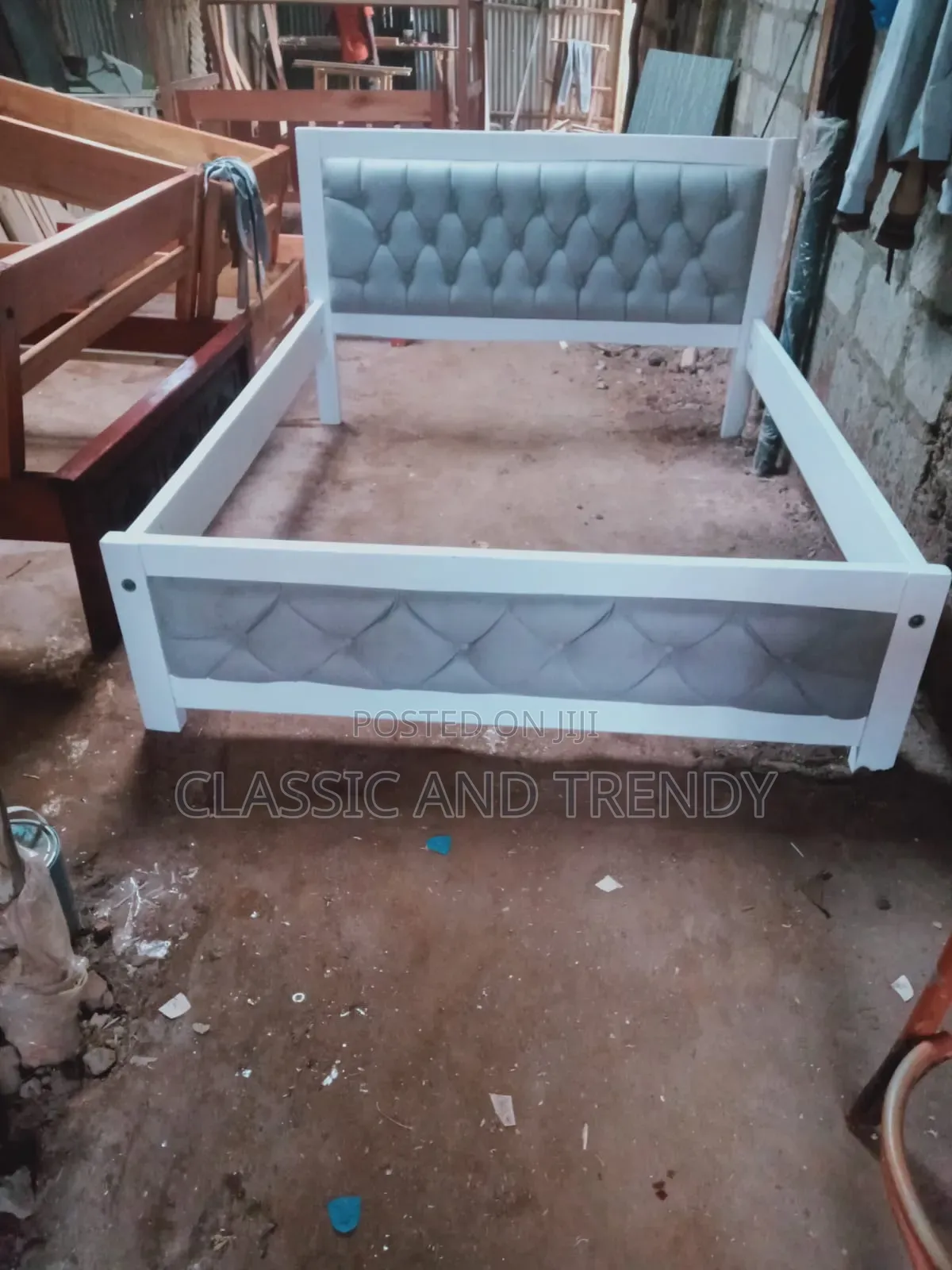 5x6 Grey Tufted Head and Footboard Board.