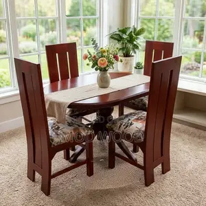 Luxury 4-Seater Wooden Dining Set – Exceptional Comfort