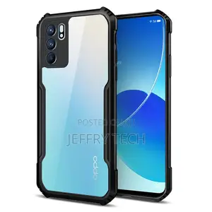 Transparent Case for Oppo Reno 6 5g | Shockproof Hybrid Armor Back Co
