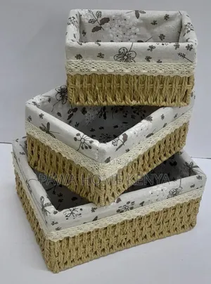 3 in 1 Hand Wooven Rattan Storage Basket