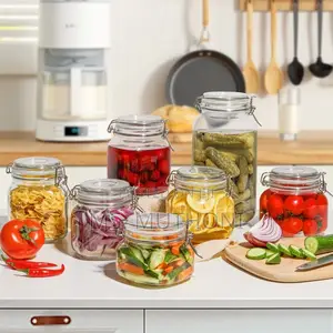 2 PCS Set 500 Ml Air Tight Glass Jars With a Clip Top