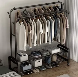 Portable Clothes Rack With Hanging Rod