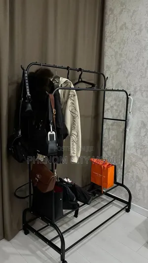 Portable Clothes Rack With Hanging Rod