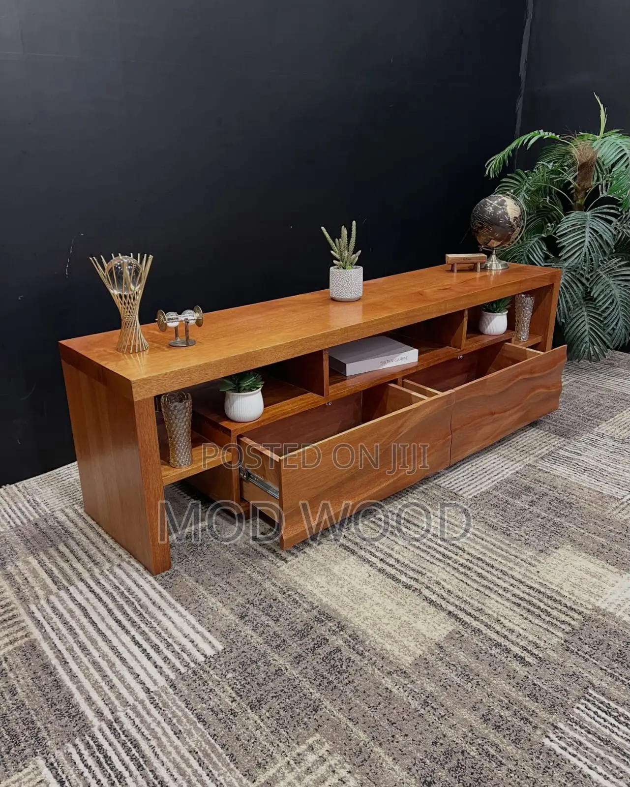 Wavecraft Modern Solid Wood Tv Console
