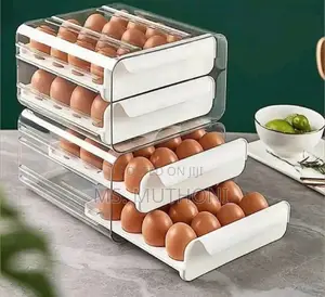 2-Tier Stackable 32 Eggs Organizer Drawer for Refrigerator/ Countertop