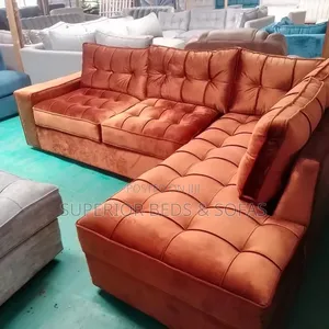 5 Seater Burnt Orange Corner Sofa: Pay on Delivery