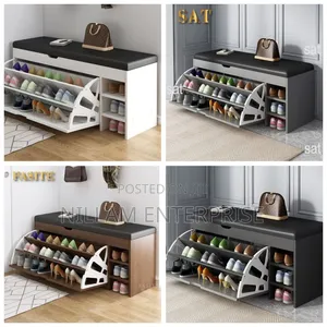 Modern Bucket Flip Shoe Cabinet With Seat Changing Stool Bench