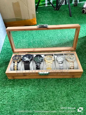 6 Slots Bamboo Elegant Watch Box