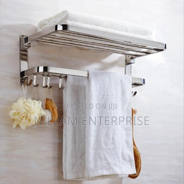 Premium Heavy Duty Bathroom Wall Mounted Towel Rack - thumbnail 2
