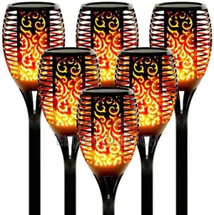 *6pcs Mini Led Solar Flame Flickering Lights* Waterproof Outdoor
