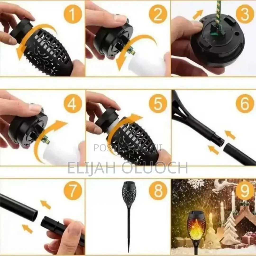*6pcs Mini Led Solar Flame Flickering Lights* Waterproof Outdoor