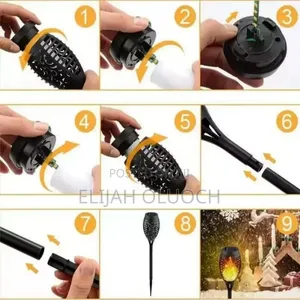 *6pcs Mini Led Solar Flame Flickering Lights* Waterproof Outdoor