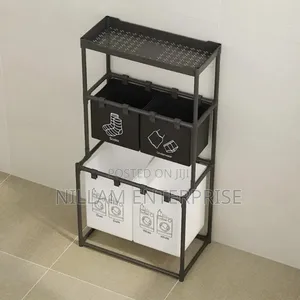 4 Grid Laundry Basket With Storage Rack*