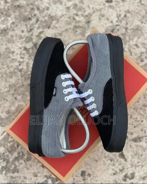 Black Grey Quality Corduroy Vans