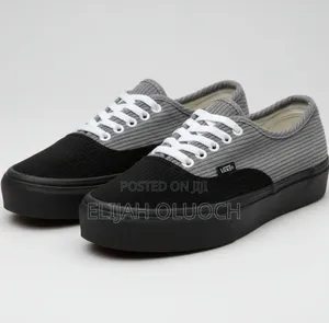 Black Grey Quality Corduroy Vans