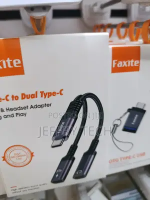 Faxite Type-C to Dual Type-C Aux Headset Adapter Plug and Play- 27w