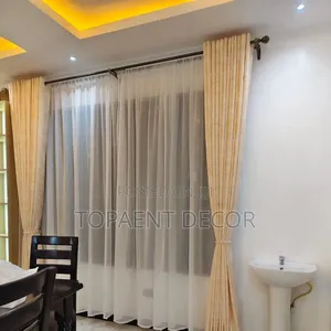 Yellowish and Grey Window and Door House Curtains
