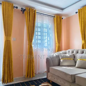 Yellow,Eye Catching Window Eyelates Curtains