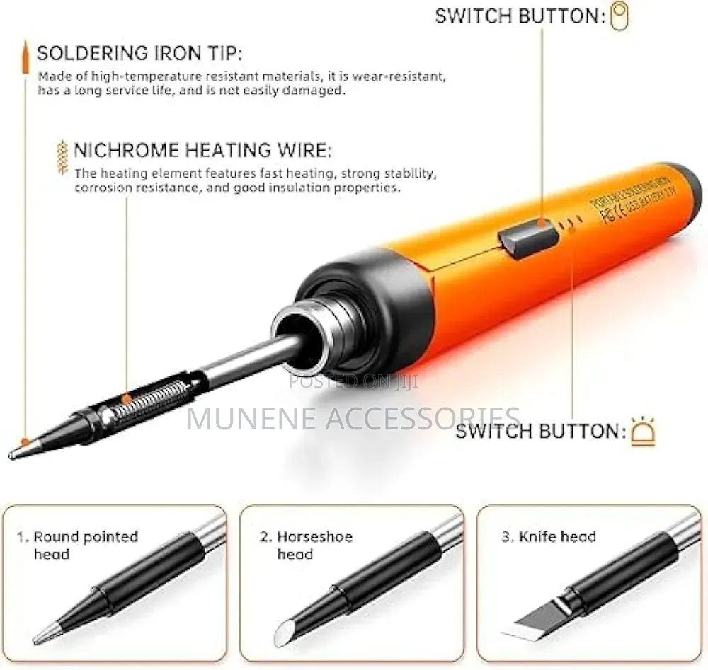 Rechargeable Electric Solder Iron Gun With 3 Heating Modes