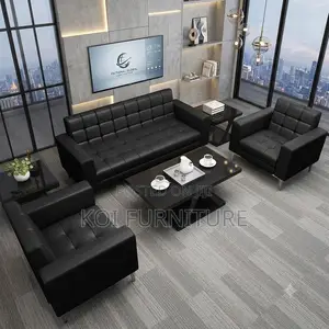 Office Sofa; 5-Seaters Leather Office Executive Sofa Set