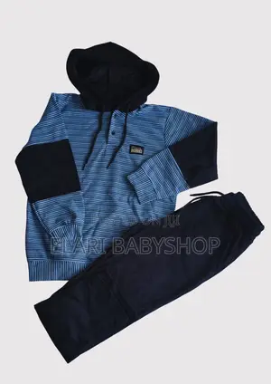 Monochrome Striped Turkey Hoodie Jogger Set