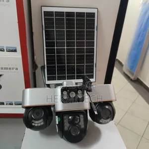 Outdoor Surveillance Solar Powered 4g Enabled CCTV Camera 3 Lens
