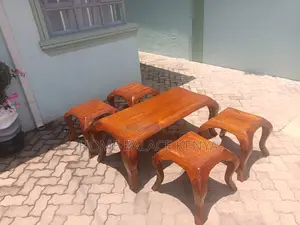 Table Set: Antique Style Coffee Table and Stools Set
