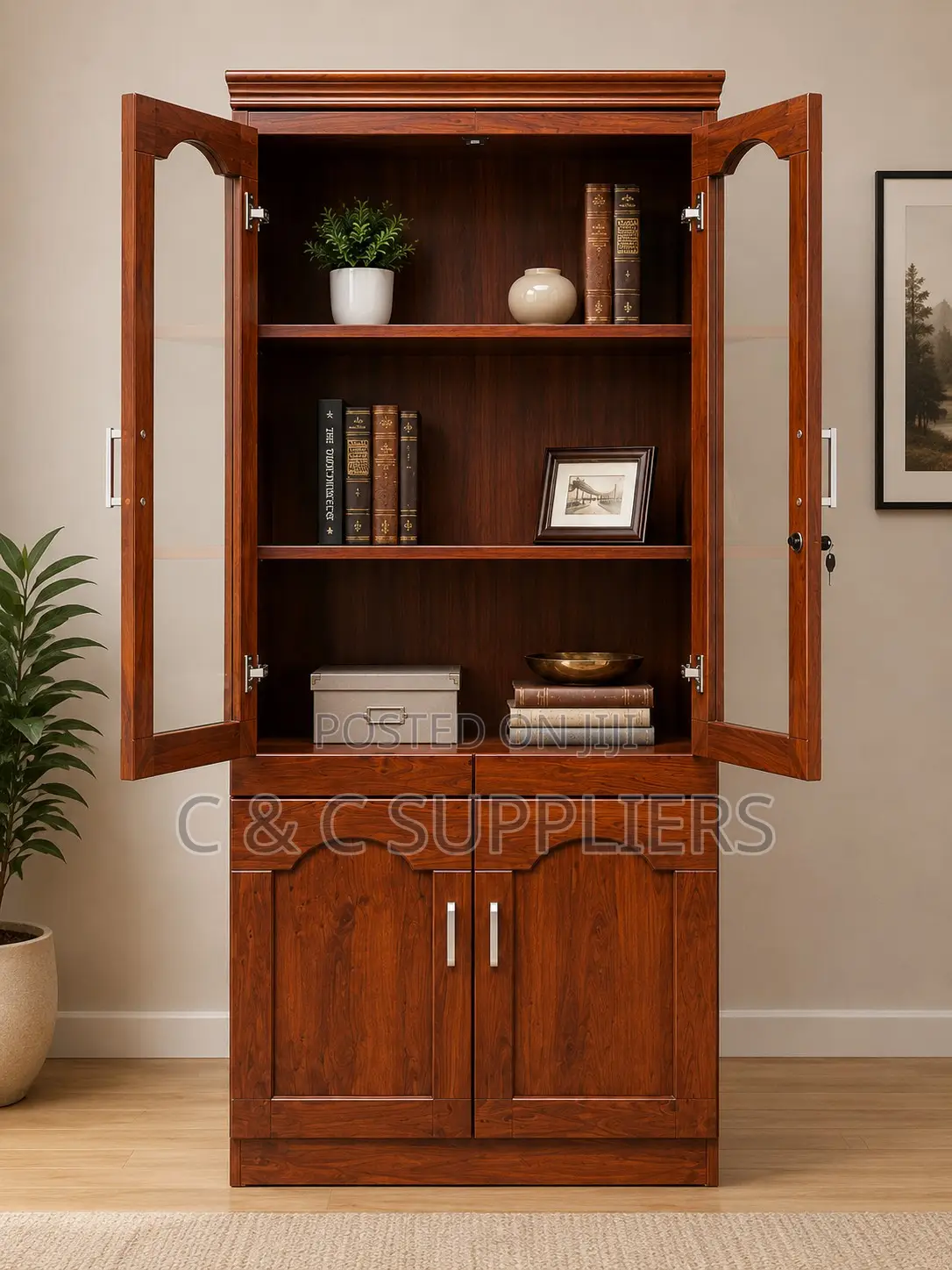Executive Mahogany File Cabinet.