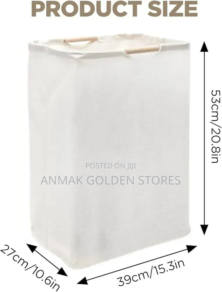 Large Capacity Laundry Hampers With Bamboo Handles