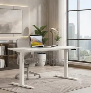 Office Desk; 1.2 Meters Computer White Adjustable Height Table