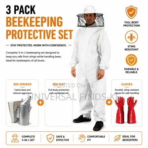 3-in-1 Beekeeping Protective Kit – Bee Suit, Smoker & Gloves Set