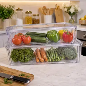 Acrylic 2 PCS Fridge Storage Containers*