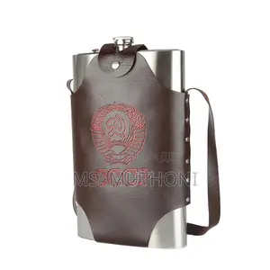 1.18 L Leather Thickening 304 Stainless Steel Proof Bottle