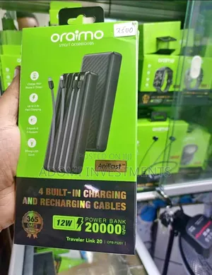 Oraimo 20,000mah Powerbank With Cables