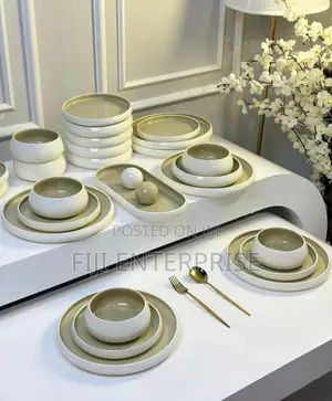 27-Piece European Double Glaze Porcelain Dinner Set
