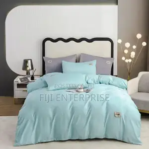 Quality Plain Double-Sided Cotton Duvet Cover Set –