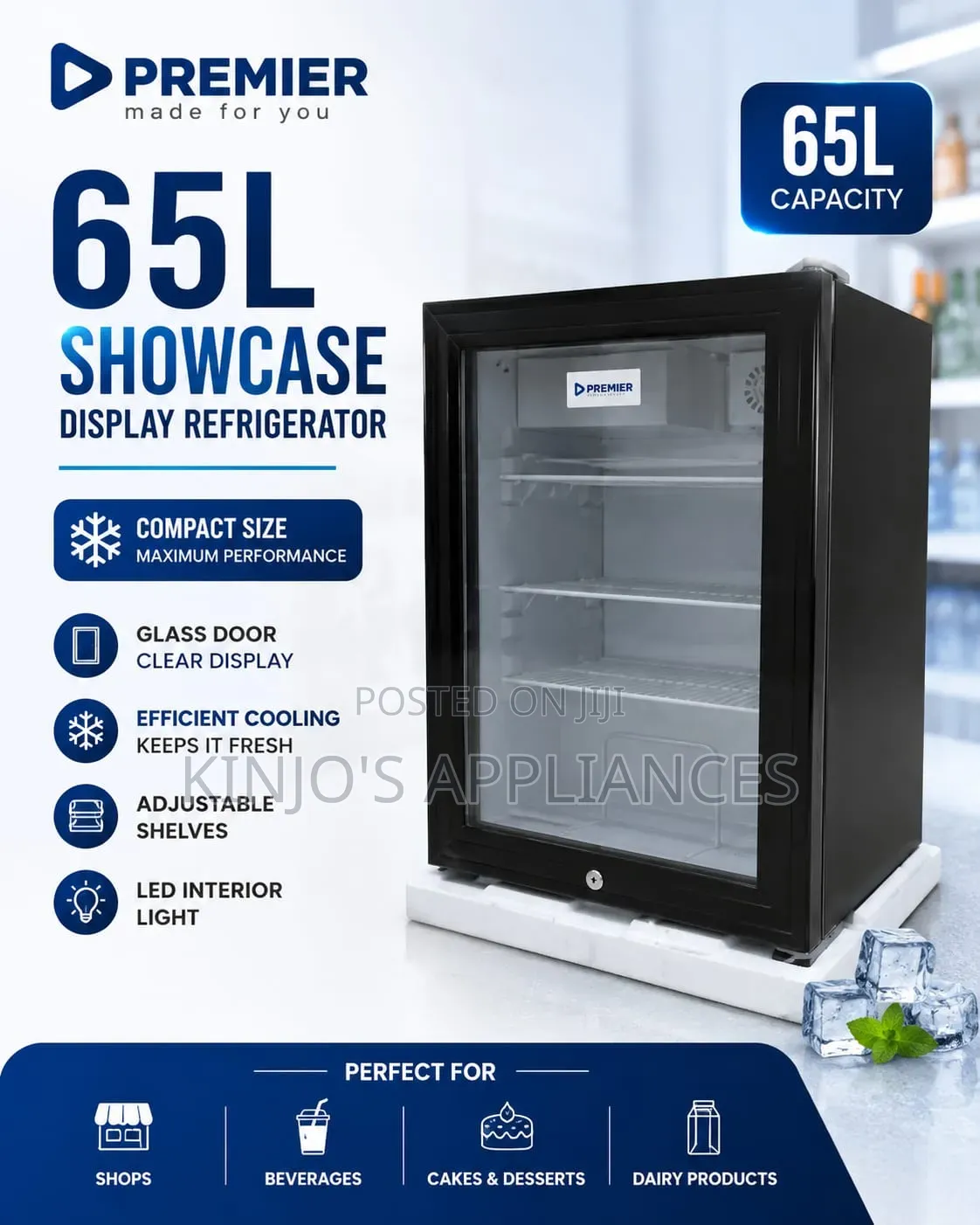 Premier 65lts Showcase Display Refrigerator /Fridge