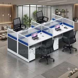 Office Workstation; Four Users Offices Divided Office Workstation