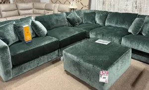 Green L-Shaped 6 Seater Sofa