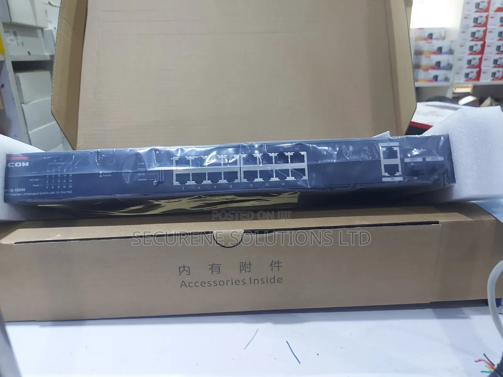 Ip-Com Ethernet Unmanaged Switch, Model G1120p-16-150w