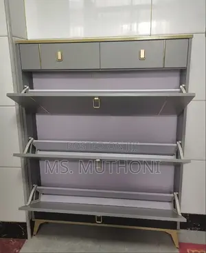 Thin Gray, Freestanding Bucket Flip Shoe Cabinet (Diy)