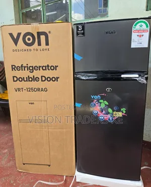 Von Double Door Fridge 125litres Direct Cool Refrigerator