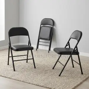 Black Armless Foldable Desk Chair.